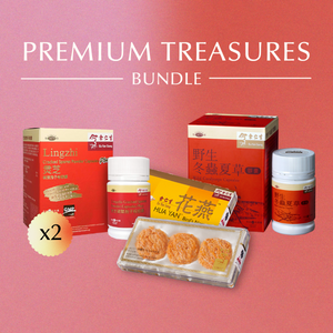 Premium Treasures - Wild Cordyceps, Lingzhi Capsules, Hua Yan Raw Bird's Nest 3s